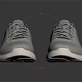 Lightweight Gray Mesh Running Shoes With White Sole Breathable Comfortable Design 3d model