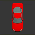Red Sports Car 3D Rendered With Blue Windshield And Gray Background