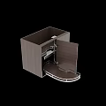 Wooden Kitchen Cabinet With Open Door And Internal Slide Mechanism Design