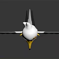 3D Animated Bird Character With White Body Gray Wings And Yellow Feet
