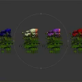 Various Colored Roses with Green Leaves in Garden Flower Collection