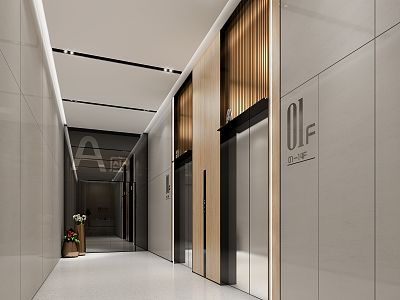 modern elevator hall model