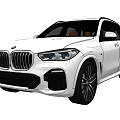 White BMW SUV With Sporty Design Signature Kidney Grille LED Headlights And Black Alloy Wheels