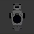 Silver Tactical Scope With Cylindrical Body Rail Mount And Shiny Metal Surface 3d model