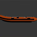 Orange Inflatable Boat With Black Components And Stable Design For Water Activities 3d model