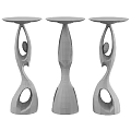 Modern Black And Gold Side Tables With Sculptural Curved Hollow Design