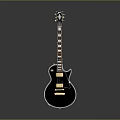 Premium Electric Guitar With Black Gloss Finish Gold Accents And Smooth Playing Neck