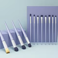 Elegant Purple Makeup Brushes With Modern Design Different Sizes For Cosmetics