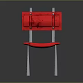 Sleek Modern Red Single Chair Design With Acrylic Seat Backrest And Metal Legs