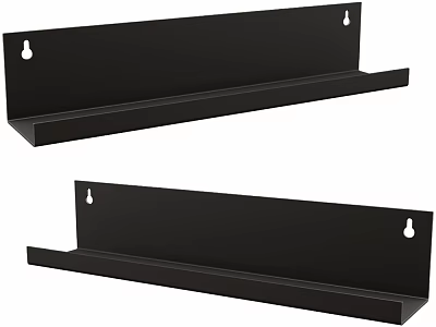 Two Black Wall Mounted Shelves For Home Decor And Storage Solutions 3d model