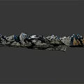 Detailed 3D Mountainous Terrain Model With Valleys Rivers And Elevation Features