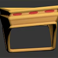 Yellow Rectangular Component With Red Accents And Decorative Edges Design