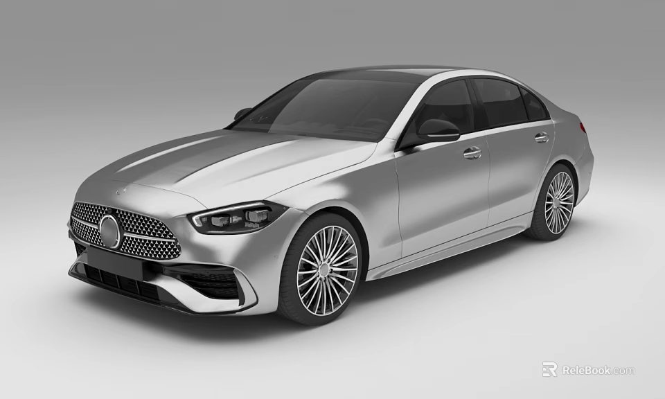 Silver Modern Sleek Sedan Car With Aerodynamic Body And Stylish Alloy Wheels 3d model 