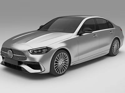 Silver Modern Sleek Sedan Car With Aerodynamic Body And Stylish Alloy Wheels 3d model