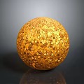 Golden Decorative Sphere Covered With Small Coins For Home Decoration