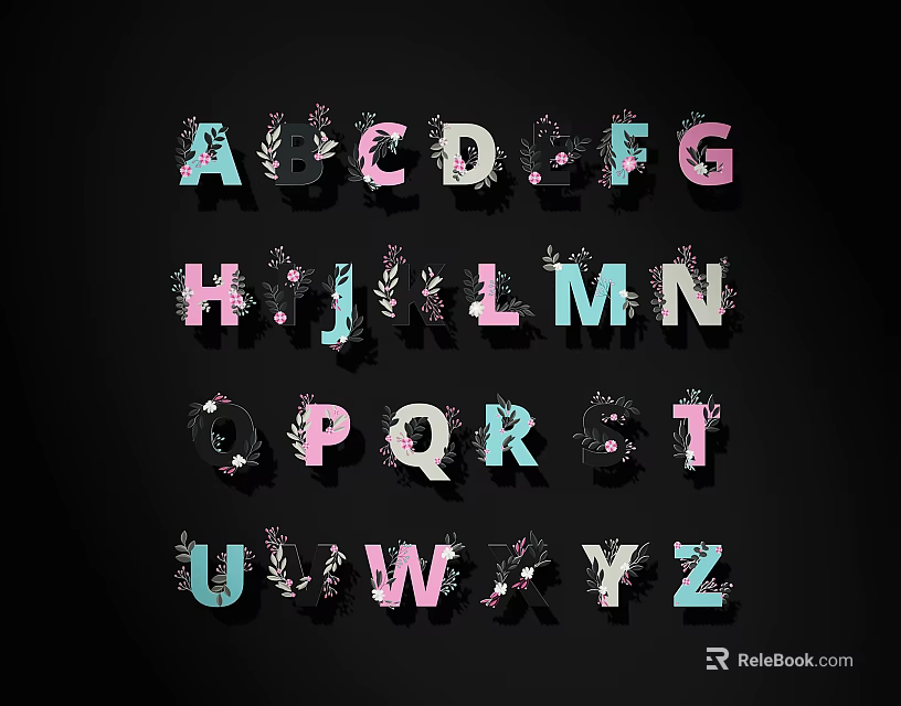 Decorative Alphabet Letters Wall Decor With Colorful Design And Stylish Look 3d model 