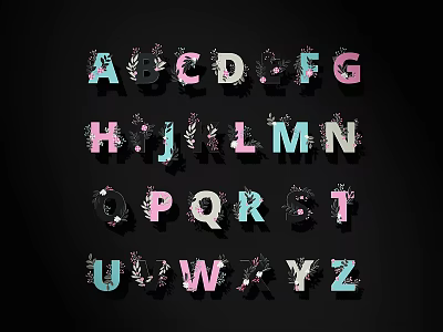 Decorative Alphabet Letters Wall Decor With Colorful Design And Stylish Look 3d model