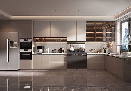 Open kitchen Modern kitchen 3d model