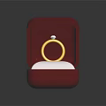 Elegant Gold Diamond Ring In Open Red Box Fashion Accessory For Clothing