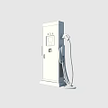 Modern Electric Vehicle Charging Station With Blue White Design And Charging Cable