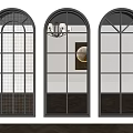 Arched Glass Partitions With Black Metal Frame Three Different Designs For Interior Decor
