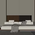 Modern multi-person sofa with armrests 3d model