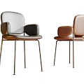 Modern Upholstered Dining Chairs With Armrests And Metal Legs Gray And Brown