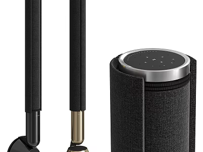 Sleek Modern Headphones And Audio Speaker With Fabric Cover And Metal Accents 3d model