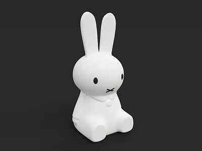 White Rabbit Shaped Decorative Ornament Set For Home Decoration Accent 3d model