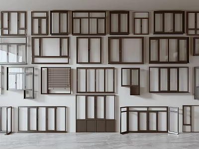 Casement Windows With Modern Frames And Various Design Options For Home Use 3d model