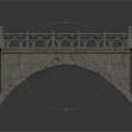 Classic Stone Bridge Structure With Decorative Railings And Solid Stone Deck