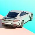 White Mercedes Sports Car With Sleek Body And Sporty Front Fascia Design