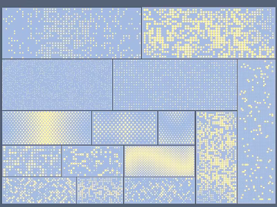 Decorative Background Wall Design With Blue And Yellow Square Panels Dotted Textures And Geometric Patterns 3d model