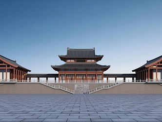 Chinese Style Temple Ancient Temple Planning Su Style Ancient Building Ming and Qing Dynasties Ancient Building 3d model