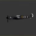 Vintage Dark Blue Fighter Aircraft Model With White Cross Insignia And Tail Markings