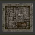 Medieval Stone Tower Architecture With Square Structure Weathered Walls And Crenellated Top