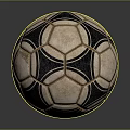 Sports Equipment Featuring Adidas Vintage Worn Soccer Ball With Hexagonal Pattern