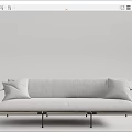 Modern Light Gray Three Piece Sofa Set With Metal Frame And Soft Cushions 3d model