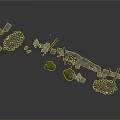 Scene Construction Components Featuring Road Modules Green Vegetation And Street Lamp Structures