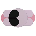 Modern Abstract Shaped Rug With Purple Black Pink Geometric Patterns