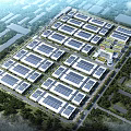 Sustainable Modern Industrial Park With Solar Panels Green Surroundings And Planned Layout