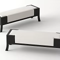 Stylish Modern Sofa Benches With Black Frame And White Cushion Design 3d model