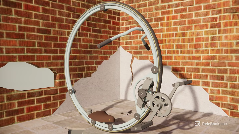 Medical Device For Rehabilitation Training With Circular Metal Frame Gear And Seat 3d model 