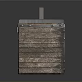 Rustic Wooden Storage Box With Metal Handle And Clasps For Household Organization