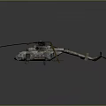 Detailed Helicopter Model With Rotors Fuselage And Landing Gear Design