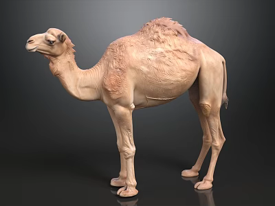 Detailed Sculpture of a Bactrian Camel with Realistic Texture and Posture 3d model