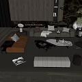 Modern Sofa Coffee Table Combination Sofa Coffee Table 3d model