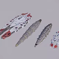 Detailed Sci Fi Spacecraft Models With Varied Designs And Color Schemes 3d model