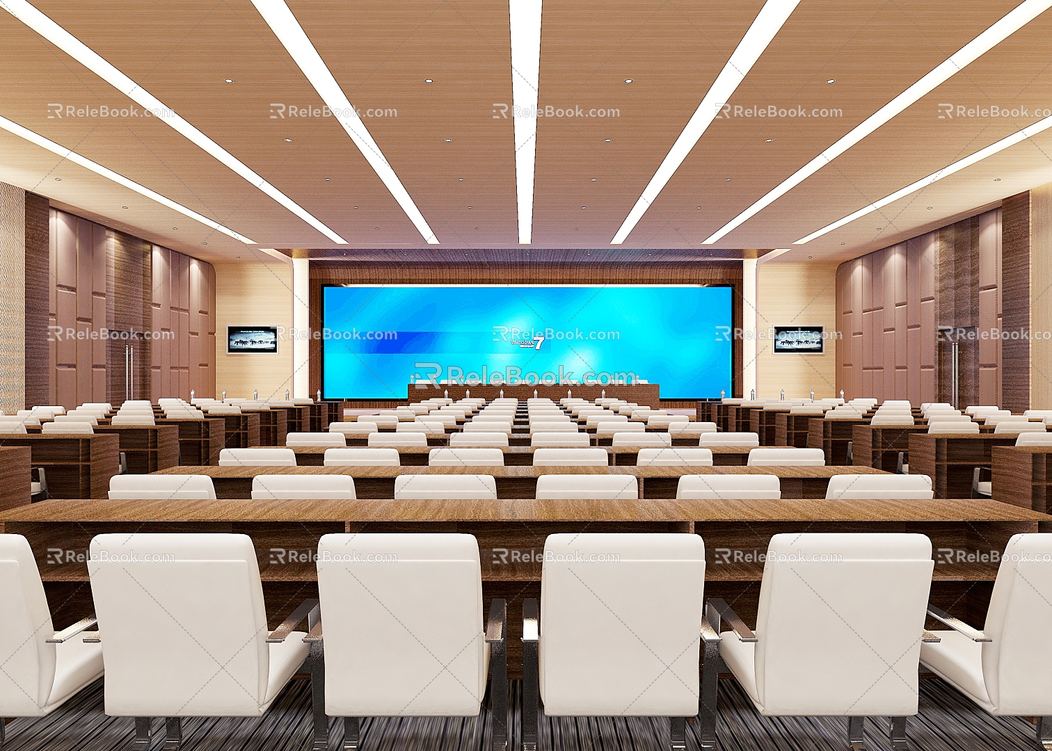 Modern conference room LED large screen multimedia video conference room stage performance auditorium press release emergency command center public opinion monitoring room multimedia conference room 3d model