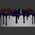 Delicious Chocolate Drizzle Cake Topped With Cookies Berries And Decorative Beads